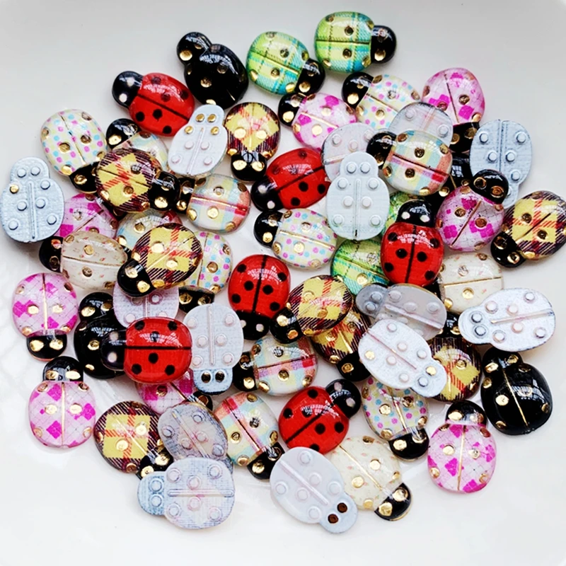 50pcs Lovely Beetle Flat Back Decorative Acrylic Scrapbook Home Floral Decorative DIY scrapbooking embellishments