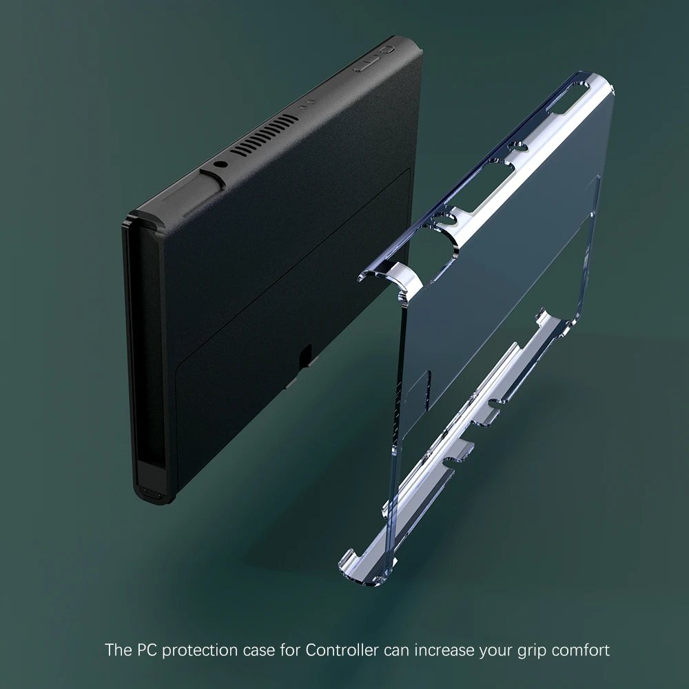 Casing Bening Glitter Flip untuk Set Aksesori Pelindung Nintendo Switch OLED Penutup Flash untuk Kaca Film Cangkang Keras Switch OLED