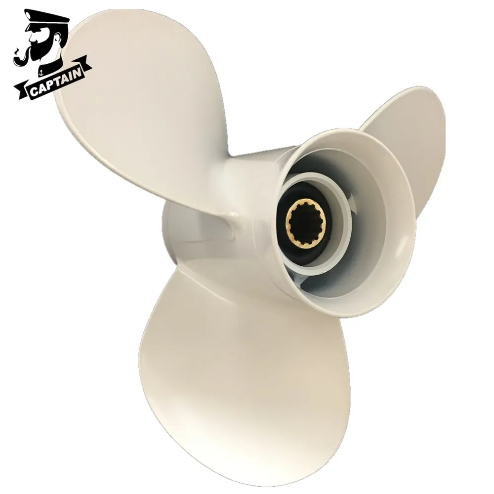 Captain Outboard Propeller 11 1/8x13-G Fit Yamaha Engine 40HP 50HP 55HP F60HP Aluminum Propeller 13 Spline 663-45945-02-EL