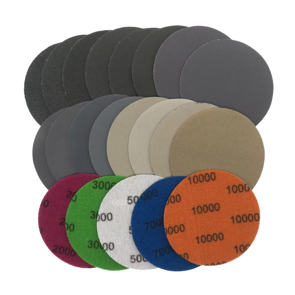 4 Inch Sanding Discs 60-10000 Grit Silicon Carbide Wet/Dry Sanding Paper Hook&Loop Sandpaper for Woodworking