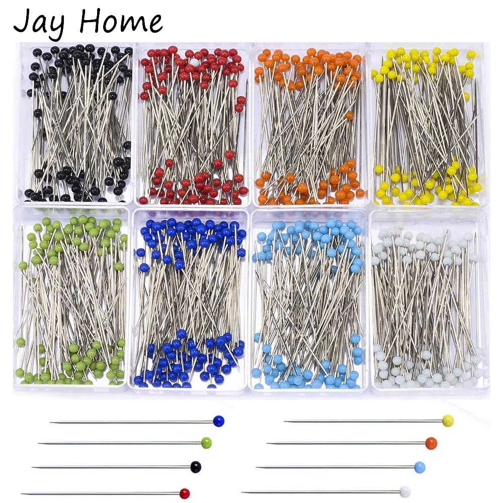 

100PCS 38mm Glass Ball Sewing Pins Glass Ball Head Pins Straight Quilting Pins for Dressmaking Jewelry Flower Decoration