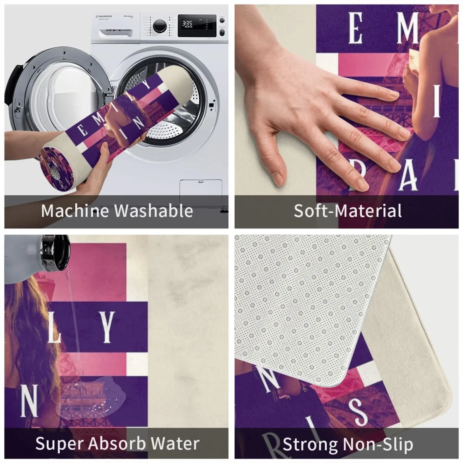 إميلي في باريس Netflix سجادة سجادة وسادة ناعمة Movieart53 إميلي في باريس ليلي كولينز إميلي في باريس Netflix Tv #4