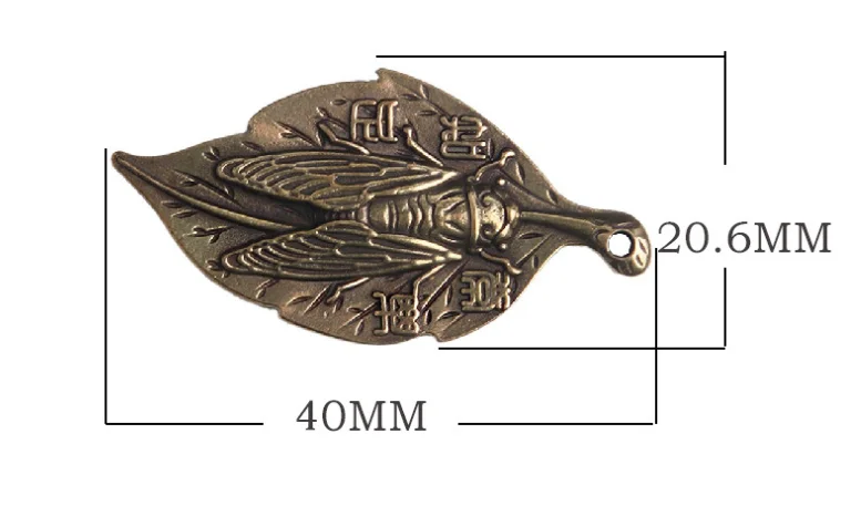 antique Brass craft cicada meaning a contented mind is a perpetual feast Miniature Fitting Keychain chic Pendant a0148