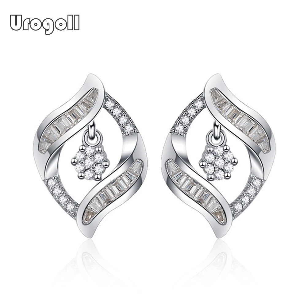 Fashion 925 Sterling Silver Bridal Wedding Jewelry Sets Zircon Necklace Earrings Ring 3 Pieces Set Accessories For Women Gift