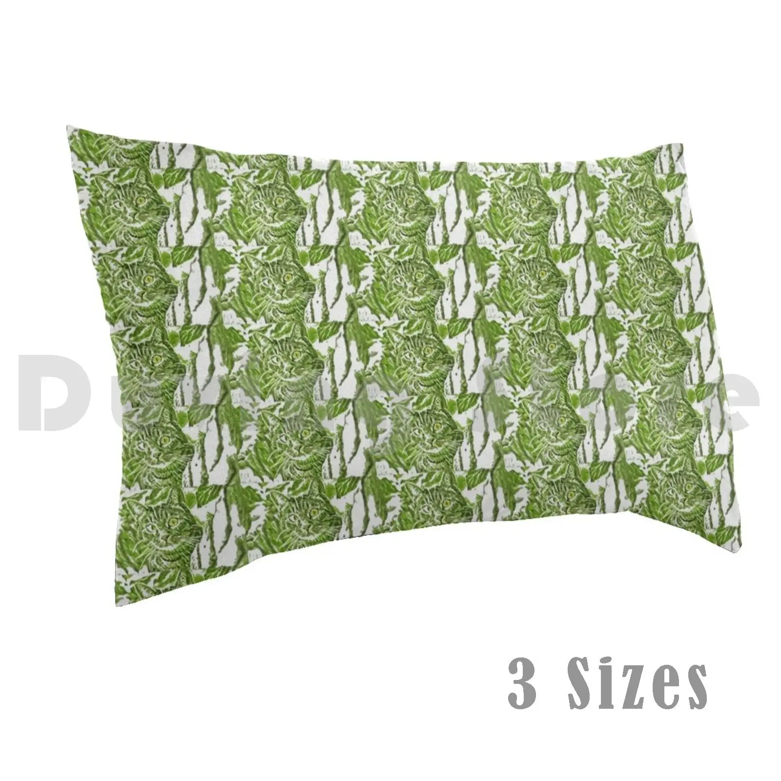 

Green Cat On A Tree pillow Case 20 * 30 Inch Cat Kitten Love Cats Pic Of The Day Sketch Cat Lover Kitty Life
