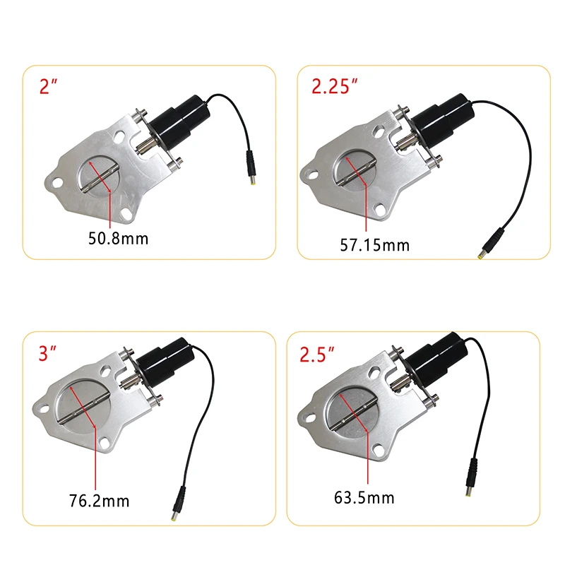 Sistema de escape eléctrico de acero inoxidable, válvula de recorte de escape con Control remoto, tubo de corte, 2 \