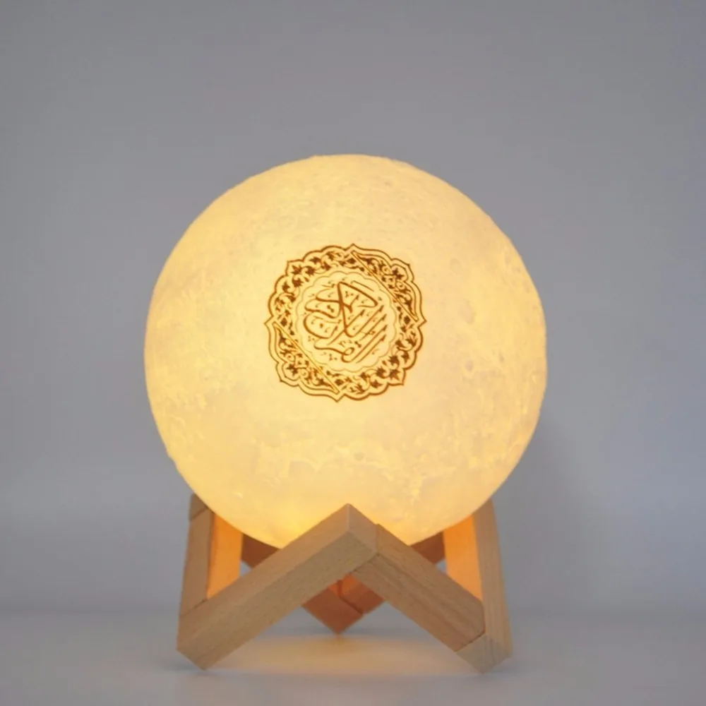 Ramadan APP Quran Speaker Night Light Moon Lamp 3D Touch Moon Lamp Muslim Coran Player for Gift