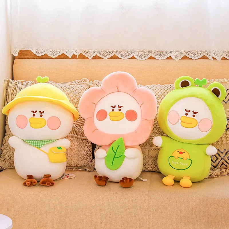 Creative Spring Outing Flower Duck Plush Toy Soft Stuffed Cartoon Animal Frog Duck Doll Baby Appease Toys Birthday Gift For Girl