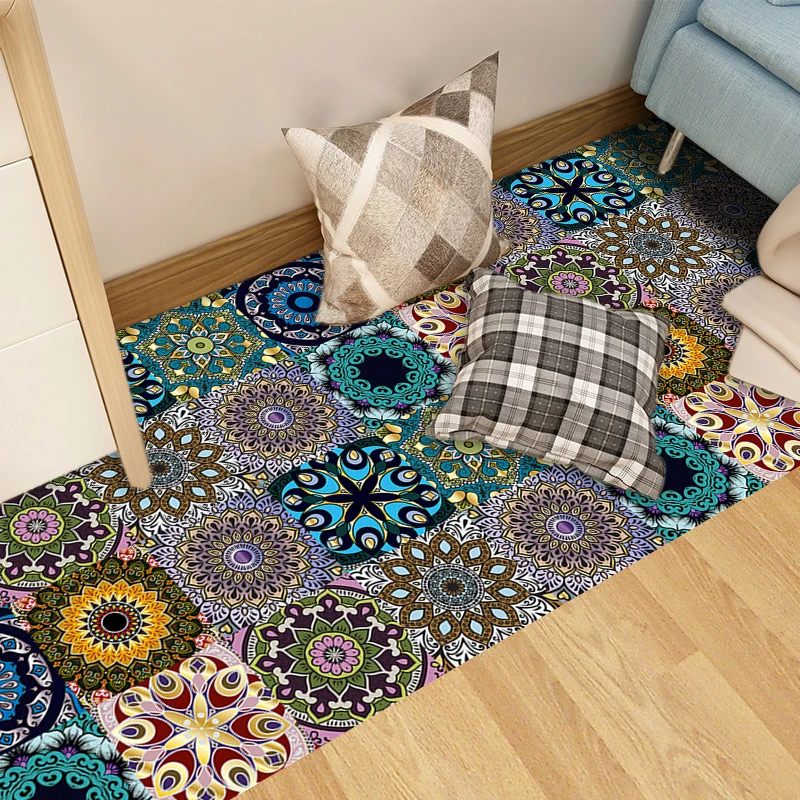 10/15/20cm Mandala Style Matte Surface Tile Sticker Peel & Stick Decoration Film For Tiles /Ground in Kitchen Wardrobe Wallpaper