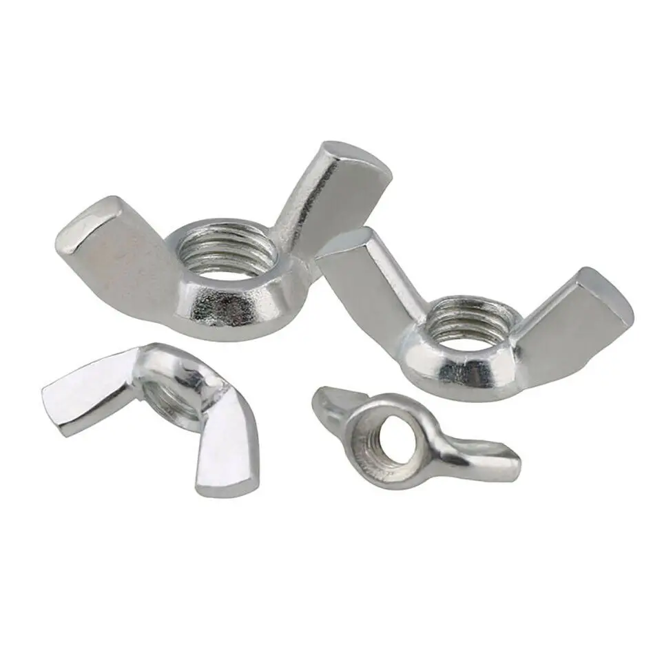 M3 M4 M5 M6 M8 M10 M12 Butterfly Nut Wing Nuts Carbon Steel White Zinc Plated Thumb Nuts Hand Tighten Nuts