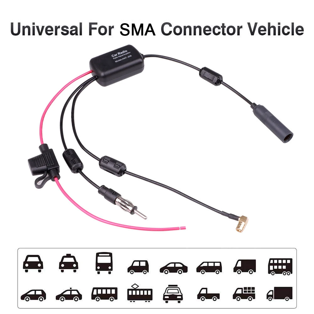 DAB + FM Auto Stereo Antenne Antenne Splitter Kabel Adapter 12V Radio Signal Verstärker Antenne Signal Booster FM/AM Auto Zubehör – Detail 5