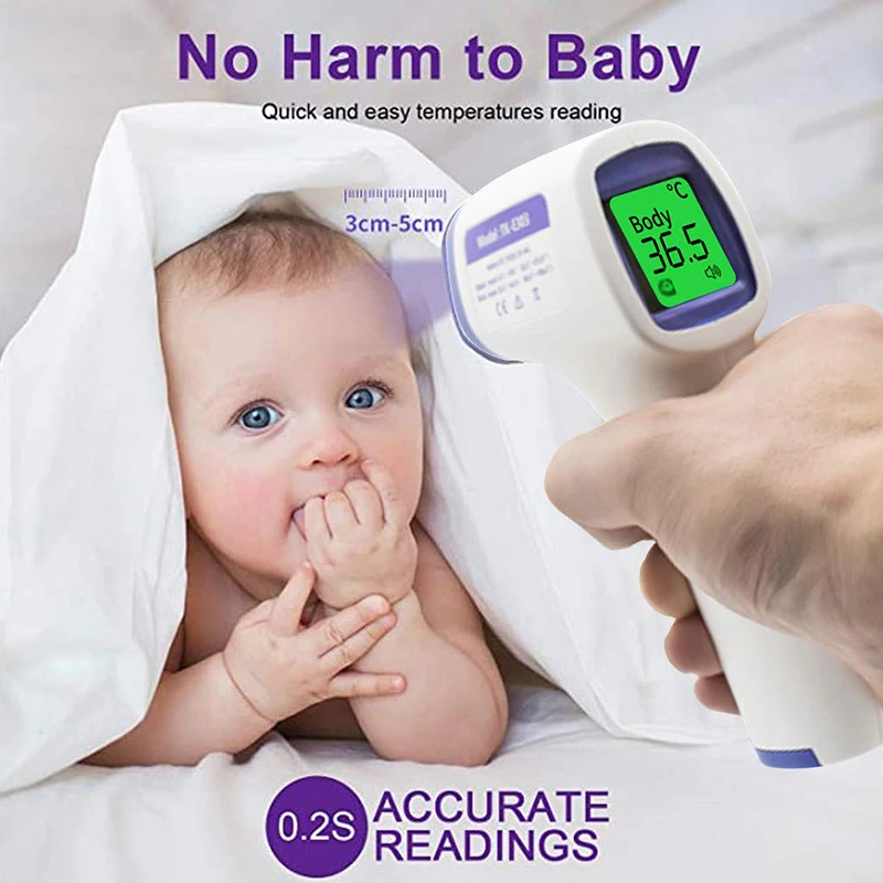 Medical IR Fever Thermometer LED Digital Backlit Measure Non-contact Body Thermometer or Finger Mini Oximeter Blood Oxygen Tool gallery 4
