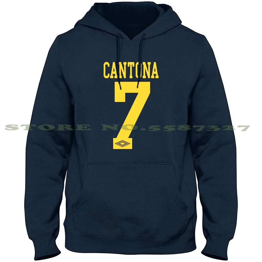 Cantona 7 100% Pure Cotton Hoodie Tshirt Seven 7 Old Trafford Football Classic Premiership Epl Bpl Premier League England