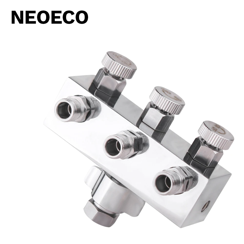 Malerei Spritzpistole Airbrush Luftschlauch Adapter Splitter Zubehör mit 1/4" BSP Inneneinlass + 1/8" BSP Außenluftauslass NEOECO – Detail 1