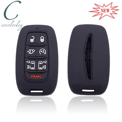 Cocolockey Car Key Cover Fit for CHRYSLER PACIFICA 2017 2018 2019 7Buttons Car Remote Key Silicone Rubber Key Case For Car