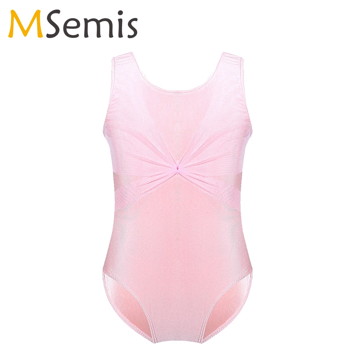 Kids Girls Summer Dancewear Costume Front with Criss Cross Mesh Ballet Leotard For Children Kids Ballet Tranning Dance Clothes