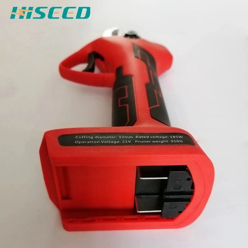 HISEED battery tree pruner 32mm agriculture electric pruning shear 21V Rechargeable lithium battery scissors