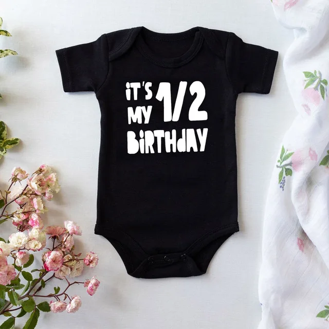 One Half Birthday Rompers 1/2 Half Birthday One-piece Newborn Baby Boy Girl Half Birthday Outfits Gender Neutral Baby Gift