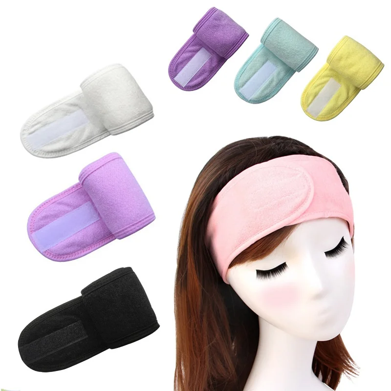 Adjustable Wide Hairband Yoga Spa Bath Shower Makeup Wash Face Cosmetic Headband For Women Ladies Make Up Accessories