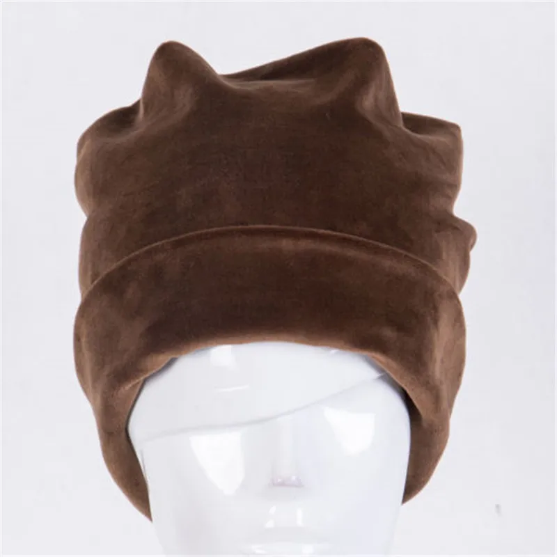 Men Women Ladies Velvet Winter Warm Slouch Beanie Ski Hip Hop Hat Cap Spring Oversized Black Skullcap Beanie Hat Hot 2021