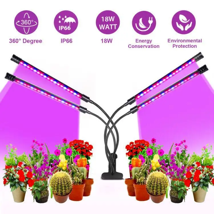 LED Grow Light 4 Head Phyto Lamp spettro completo USB Phytolamp per luci vegetali Growbox lampada per piante serra idroponica Grow Tent