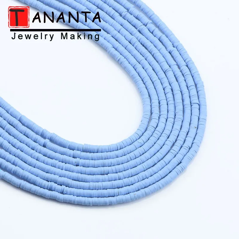 Flat Round 4/6mm Polymer Clay Chip Disk Loose Spacer Slices Beads for DIY Necklace Boho Bracelet Jewelry Findings Making 15inch image 3