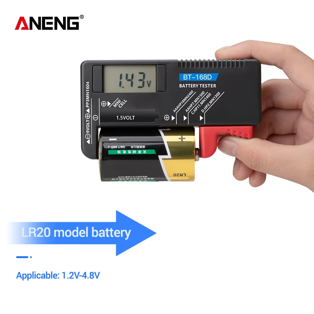 Universal Digital Battery Capacity Tester BT-168D Checkered Charge Indicador de Bateria Diy Electronic Test BT168 Tester