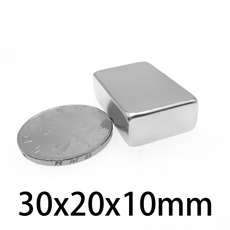 1-10 stücke 30x20x10mm Starke Quadrate Neodym Magnet 30*20*10mm leistungsstarke NdFeB Magnet 30mm x 20mm x 10mm Block Seltenen Erden Magneten