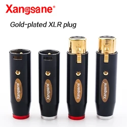 Xangsane Hifi 4pcs XLR plug high-end pure copper black shell gold-plated XLR cable 3-pin XLR connector audio for power amplifier