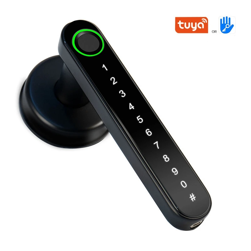 Bluetooth Lock Tuya Smart Home Door Lock Wifi TTLock Fingerprint Password Electric Handle Wooden Door Lock 5050 Cylinder