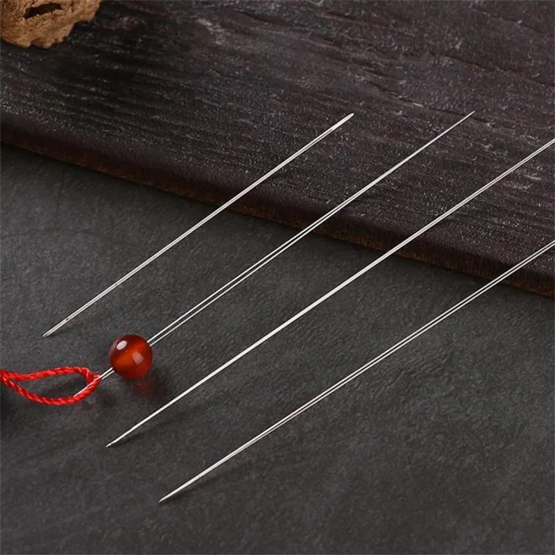 5Pcs Big Eye Beaded Threading Pins Collapsible Beading Open Needles Bracelet DIY Cord Necklace Jewelry Making Tools Handmade