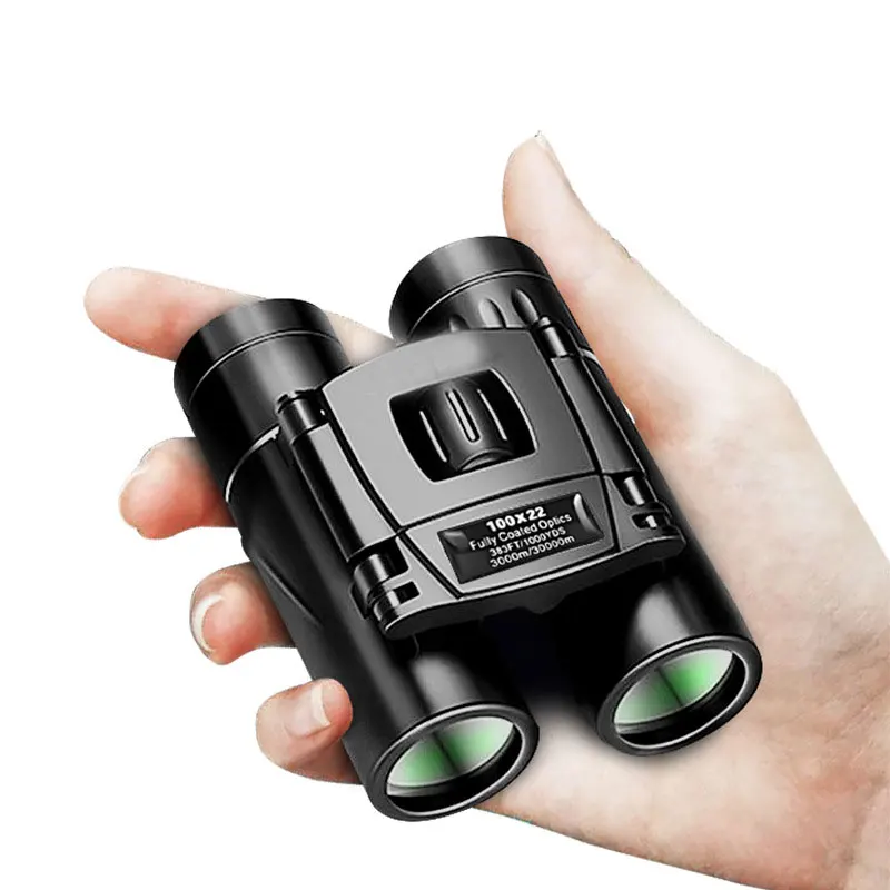 100x22 HD Powerful Binoculars 3000M Long Range Folding Mini Telescope BAK4 FMC Optics For Hunting Sports Outdoor Camping Travel