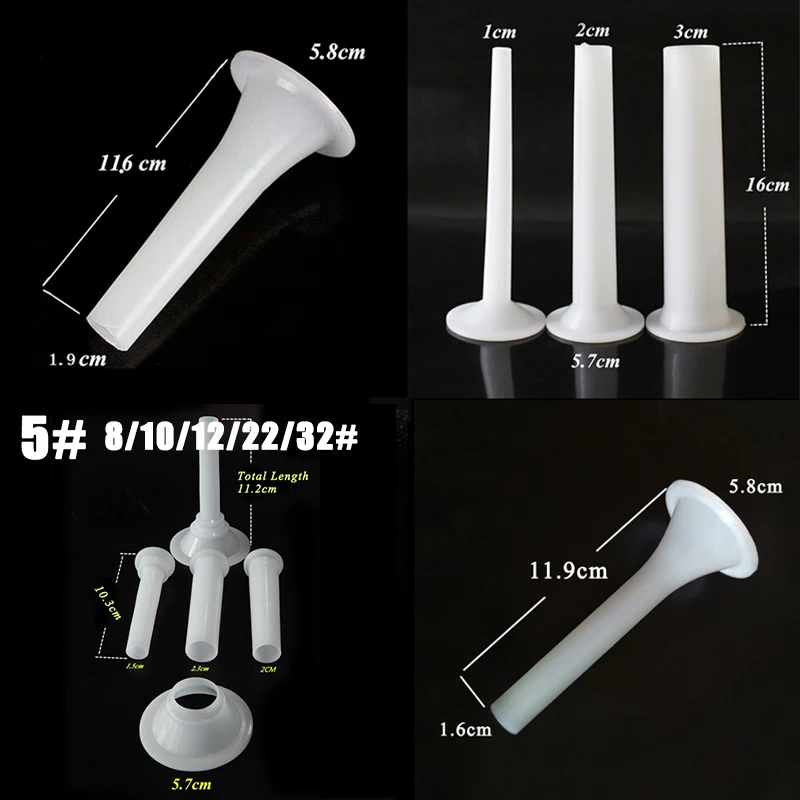 Meat Nozzles for Grinder Meat Filling Funnel Meat Sausage Casing Fillers Sausage Ham Maker Grinder Poultry Tool Set