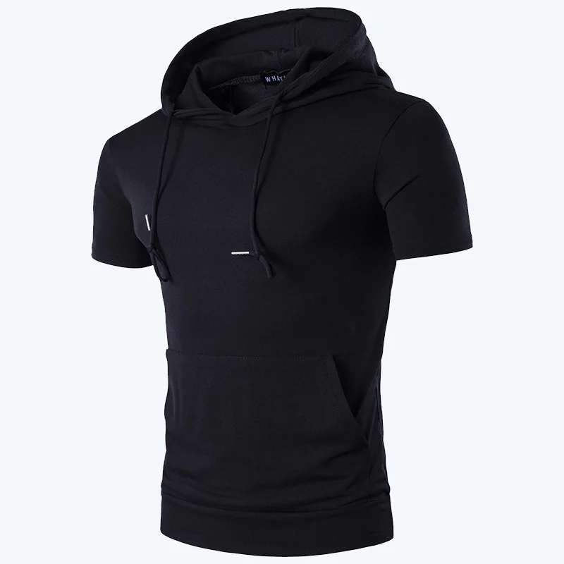 2023 Hooded Cotton Short Sleeve Men\'s Summer Sport breathable Shorts Suitable For Home Leisure And Entertainment Sports Tops