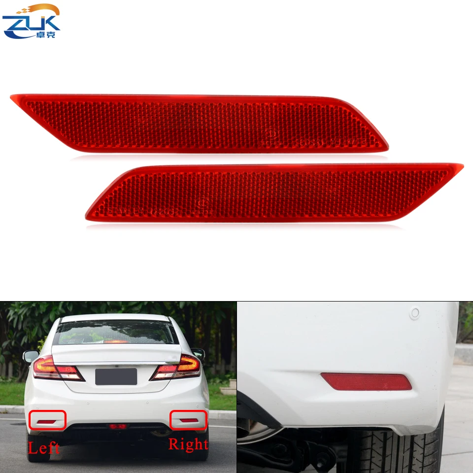 ZUK Rear Bumper Reflector Rear Fog Light Fog Lamp Foglight For HONDA CIVIC 2014 2015 FB2 FB6 OEM:33555-TR0-H51 33505-TR0-H51