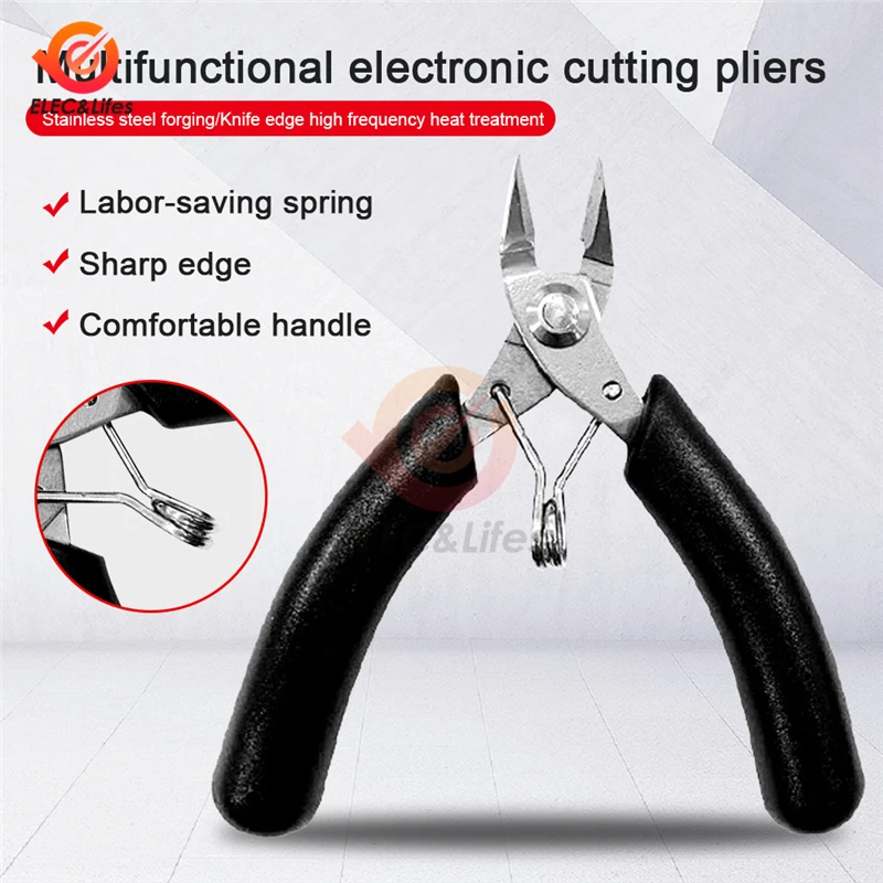 4 Inch Mini Pliers Diagonal Pliers Bent Needle Nipper Nose Pliers Cable Snips Electrical Cutting Pliers Repair DIY Hand Tools