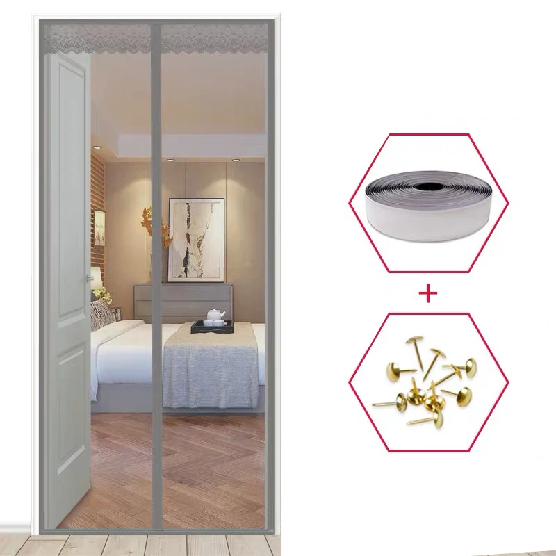 Hanging Magnetic Net Anti-mosquito with Magic Sticker Window Mesh Easy Install Accept Custom Size