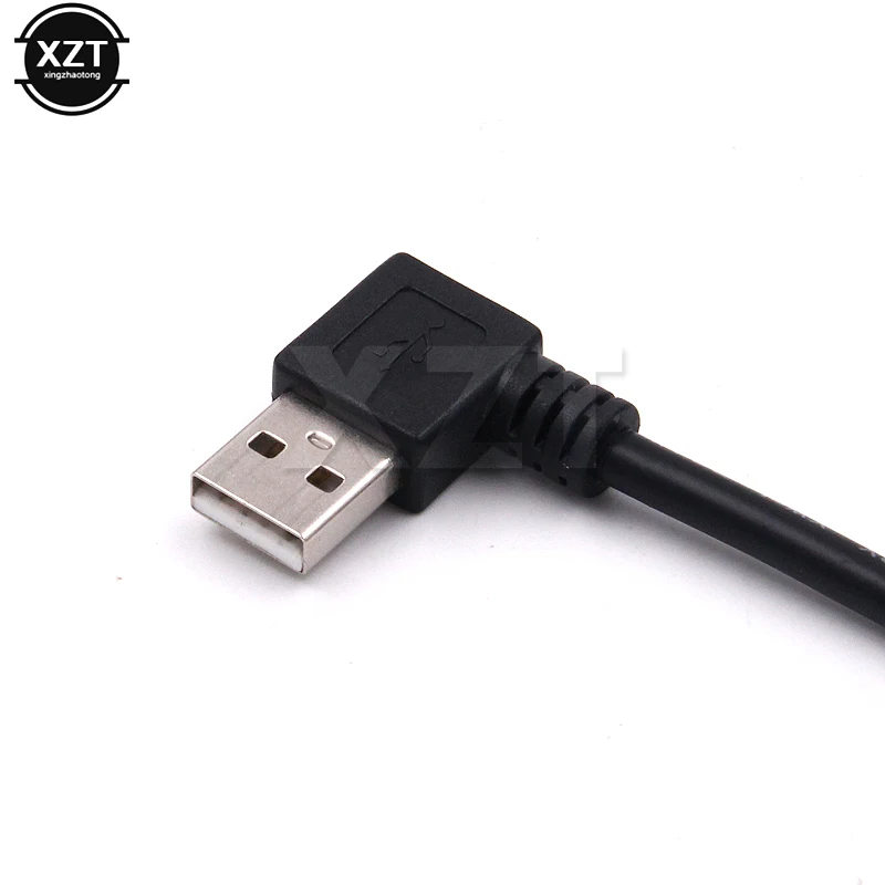 1PC wysokiej jakości czarny 20cm w lewo/w prostopadły 90 stopni USB 2.0 typu A męski na żeński USB przedłużenie kabla kabel przewód