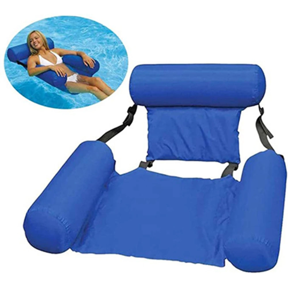 Foldable Water Hammock Recliner for Swimming Pool, Inflatable Mat, Floating Bed, Air Mat, Cushion Water Sleeping Lounger Chair