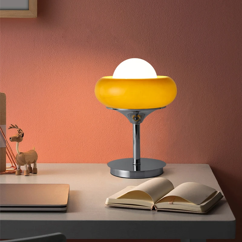 

Guzzini Table lamp Italy antique desk lamp Designer Glass Lamp for Living Room Bedroom Egg Tart Lamp Stand Mushroom office lamp