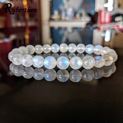 Ruberthen AAA Grade 7 MM Rainbow Moonstone Bead Bracelet Best Quality Gemstone Beaded Mala Bracelet