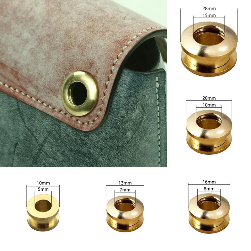 1pc Durable Solid Brass Screw Back Eyelets with Washer Grommets Leather Accessories Eyelet for Garment DIY Clothes Decor люверсы