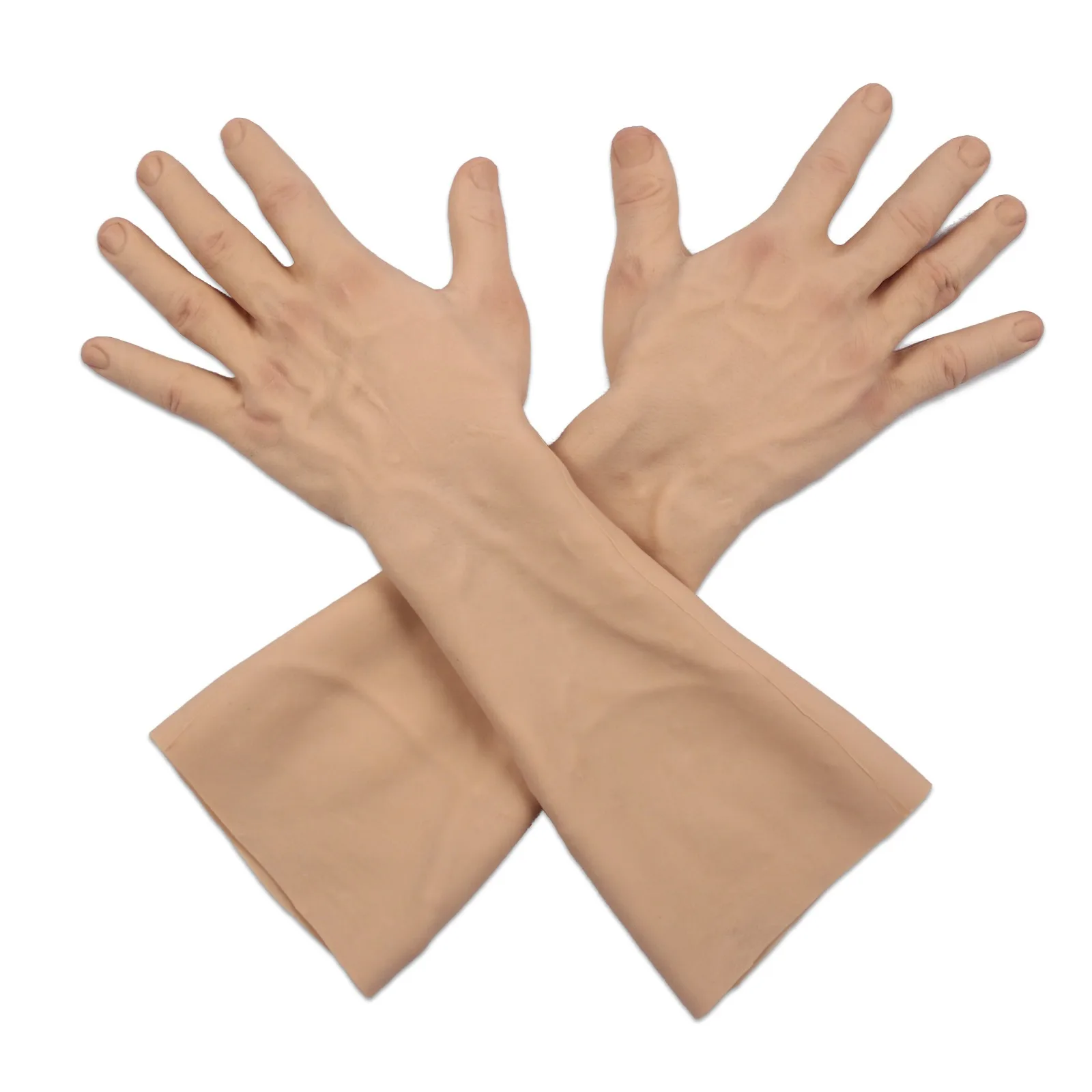 

New Upgrade Silicone Lifelike Prosthesis Hand Sleeve Highly Simulated Skin Artificial Arm Cover for Scar Crossdresser Drag Queen