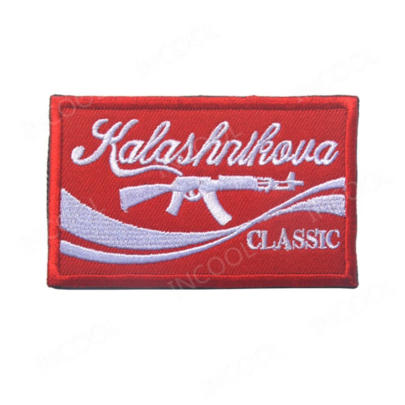 Russian AK 47 Embroidered Patches I LOVE AK Russia Patch Tactical Combat Appliques Funny Embroidery Badges