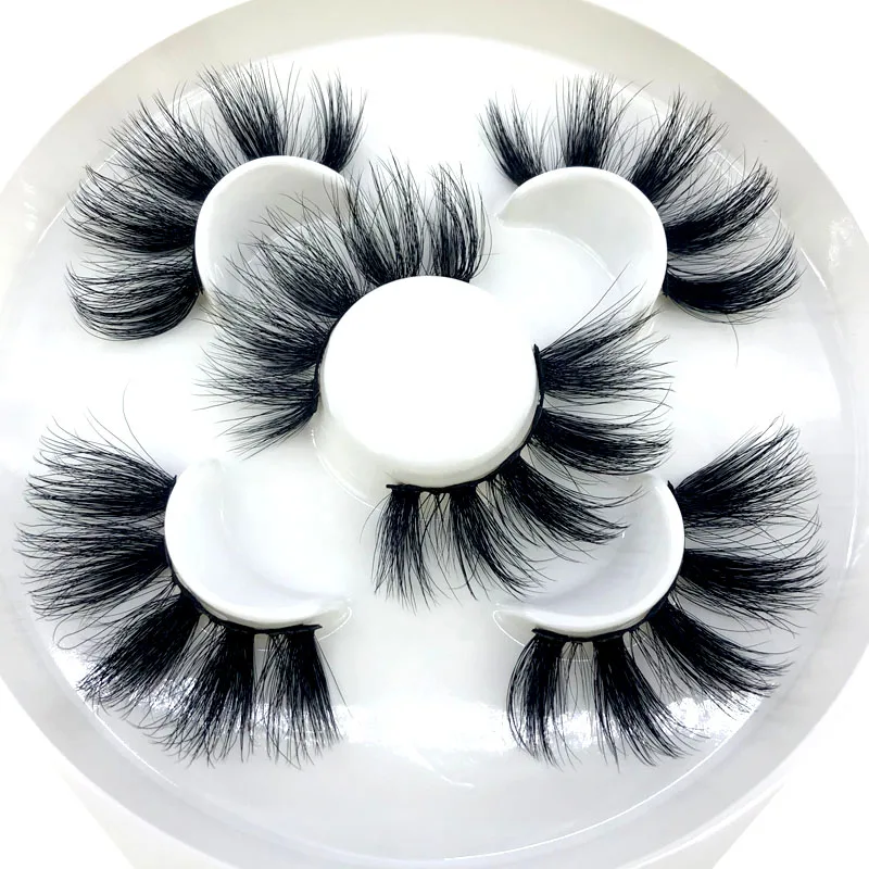 2021 New 25mm 3D Faux Mink Hair Cross False Eyelashes 3 Pairs Long Eye Lashes Handmade Thick Makeup Beauty Extension Tools