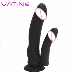 VATINE Silicone Double Dildo Vibrators G spot Clitoris Stimulate Anal Plug Clitoris Stimulator Waterproof Female Masturbation