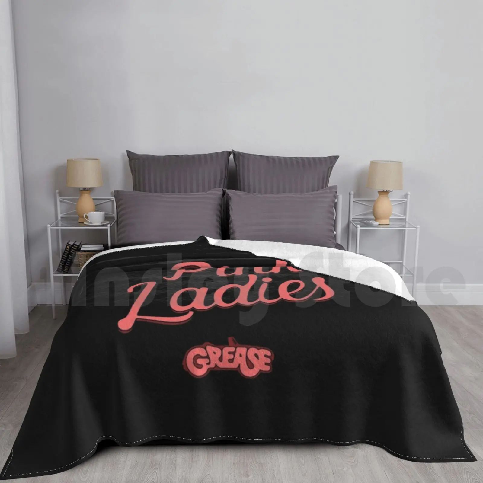 Grease-Pink Ladies Blanket For Sofa Bed Travel Grease Musical Music Retro Vintage Rock Fanboy Classics Cinema