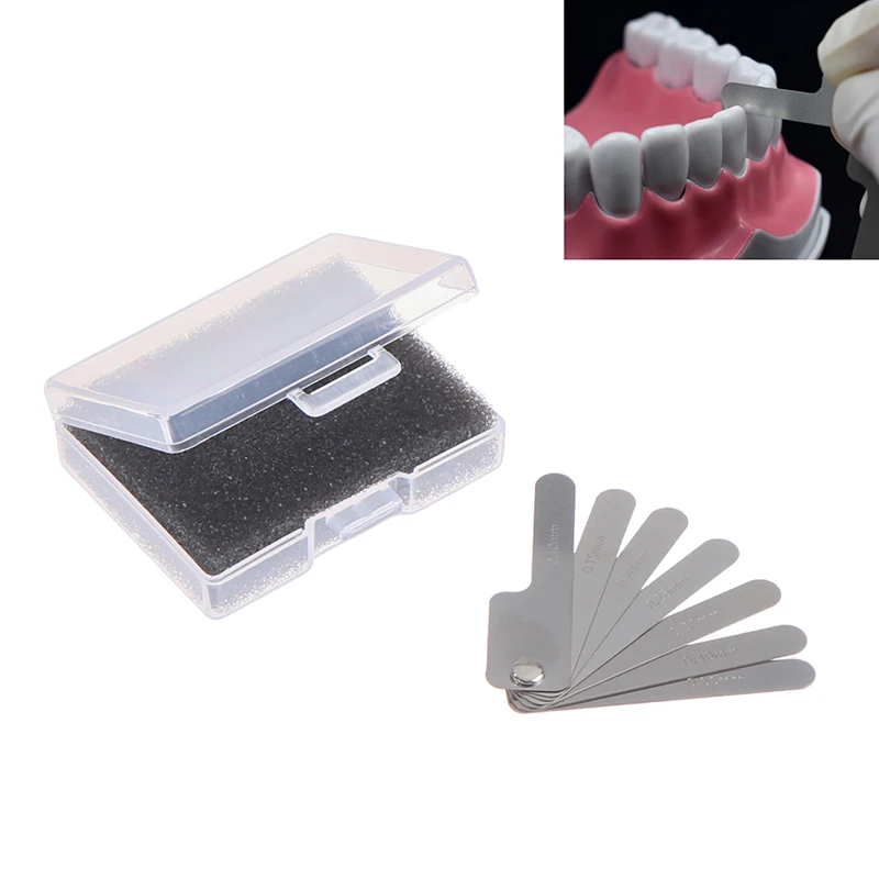 1Set Oral Dental Interproximal Measuring Ruler Measure Tooth Gap Stainless Steel Reciprocating IPR System Orthodontic Treatment