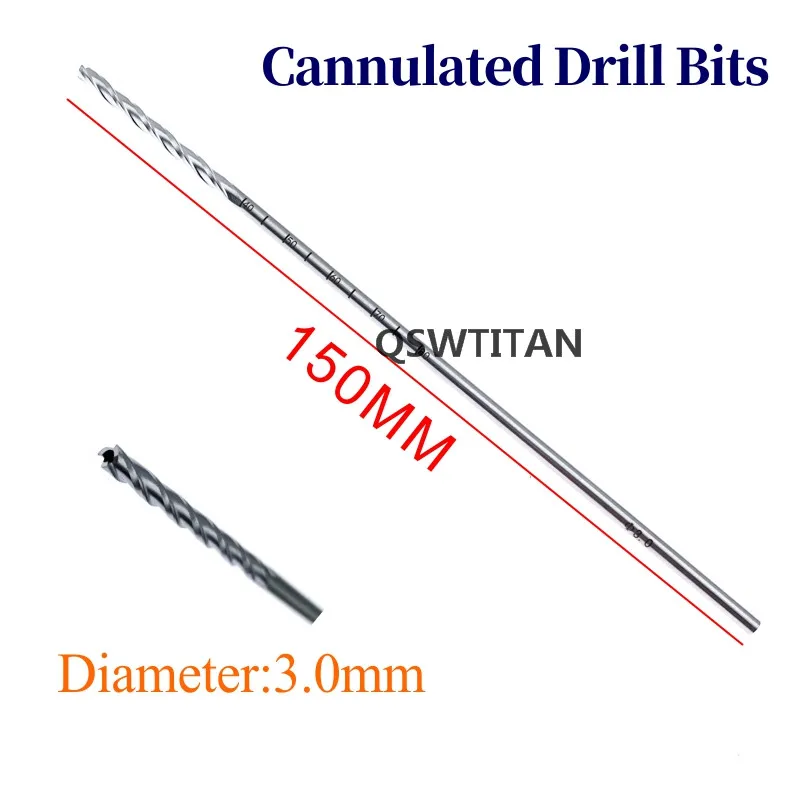 Stainless steel 2.0mm-3.5mm Cannulated Drill Bits Hollow Veterinary Orthopedics Instruments