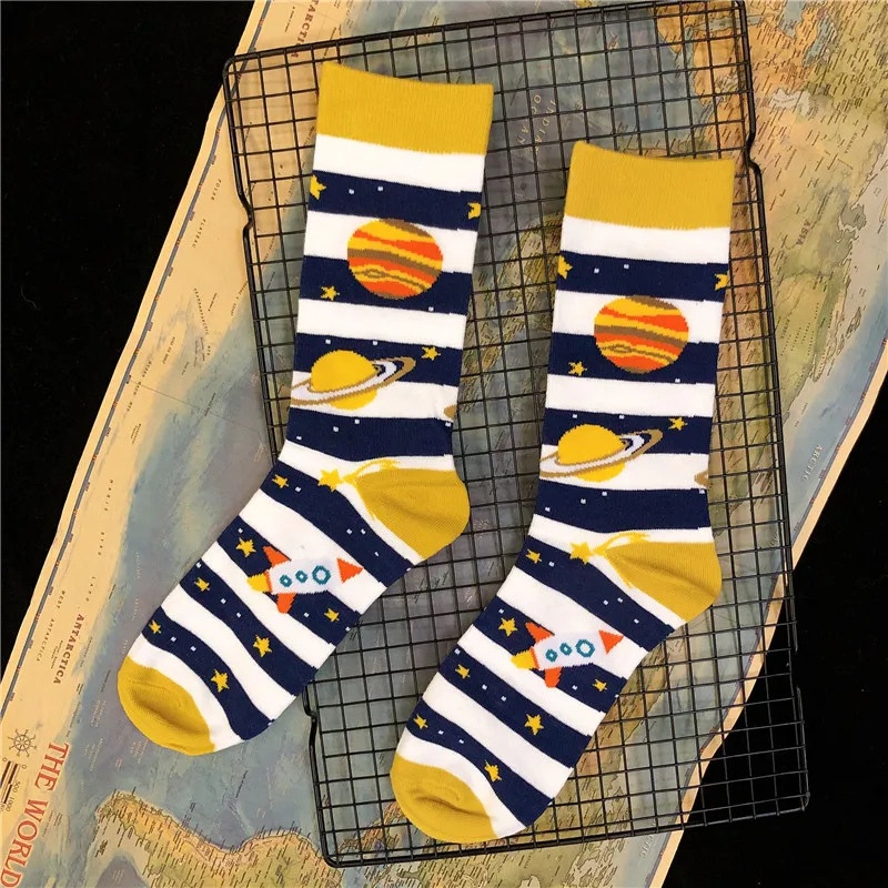 Mewgulf Ins Same Cotton Socks Crew Planet Solar System Mercury Venus Earth Mars Jupiter Saturn Uranus Neptune Street Fashion Sox